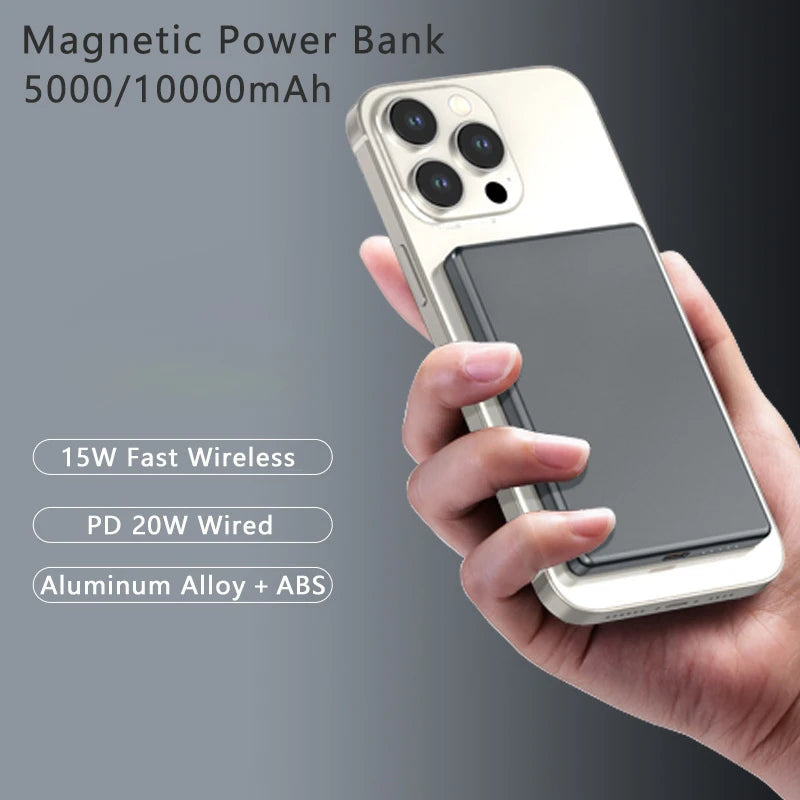 5000mAh PD20W Wireless 15W Powerbank Charger Power 10000mAh External Bank Bateria Portable Ultra Slim Backup Battery
