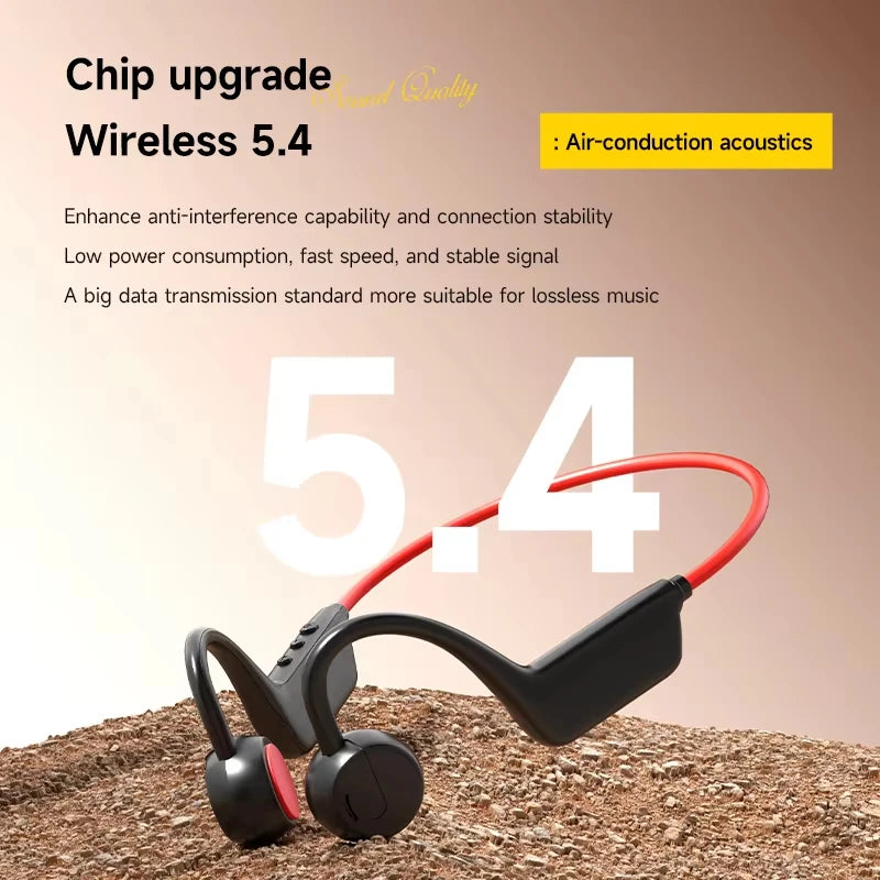 Bone Conduction Headset Bluetooth 5.4 With Mic Waterproof Exercise Fitness Wireless Swimming Sports Headphone 2026 New
