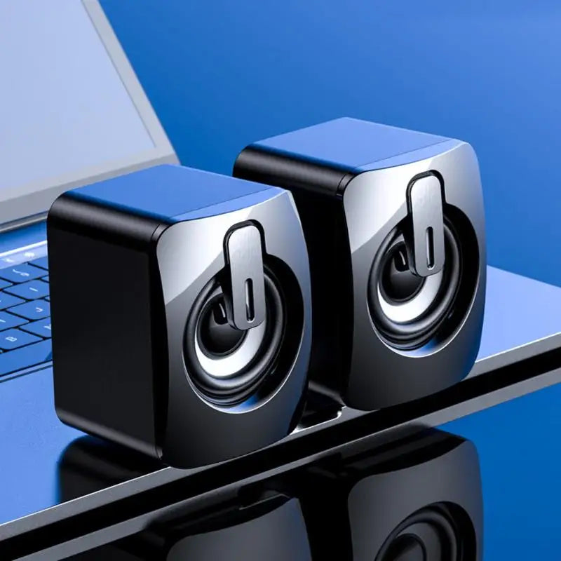 Dual Speaker Stereo Computer Speakers with Microphone for Desktop High Quality Audio for Remote Working Gaming Calls
