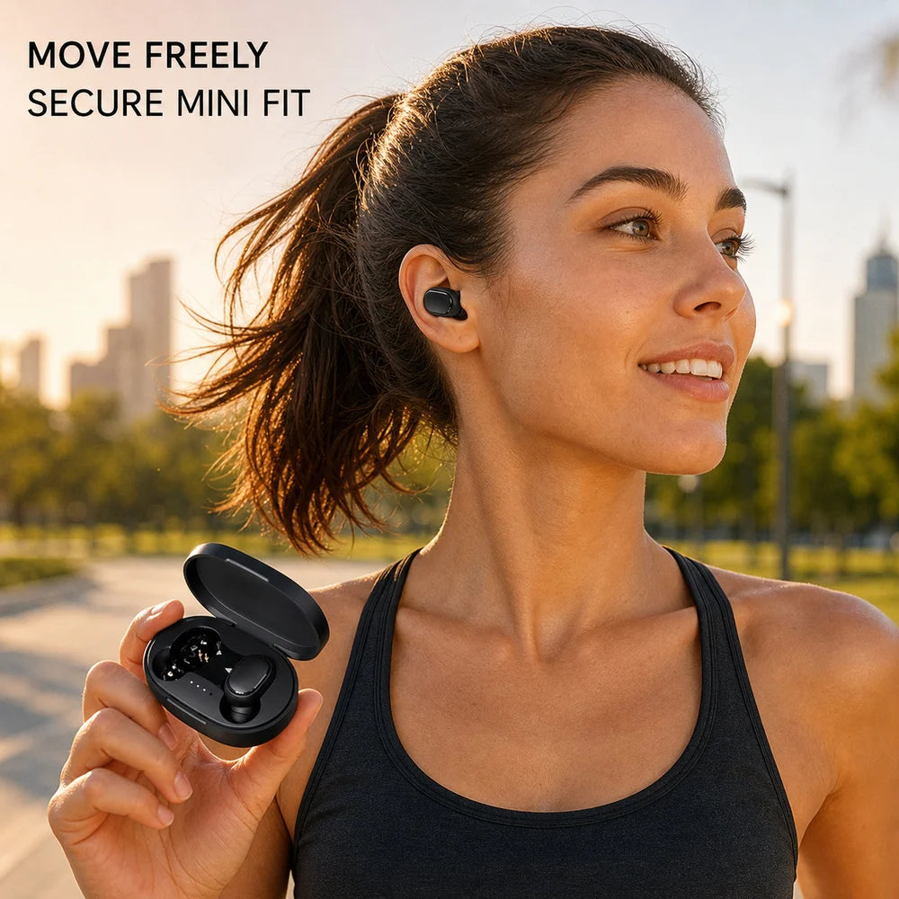 Bluetooth 5.3 Wireless Earbuds Mini TWS In-Ear Headphones HiFi Stereo Low Latency Sport Earphones with Mic