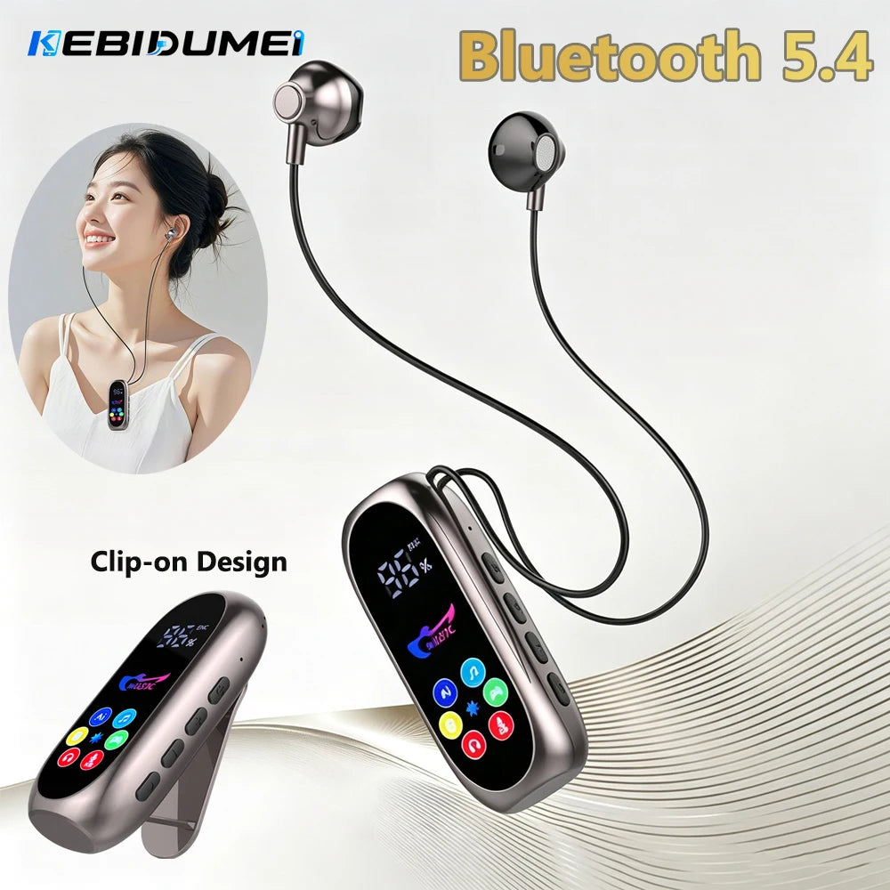 KEBIDUMEI Bluetooth 5.4 Clip-on Earphones Headphones Gaming Headsets TWS Wireless Earbuds Support TF Card K Song Monitor Mode