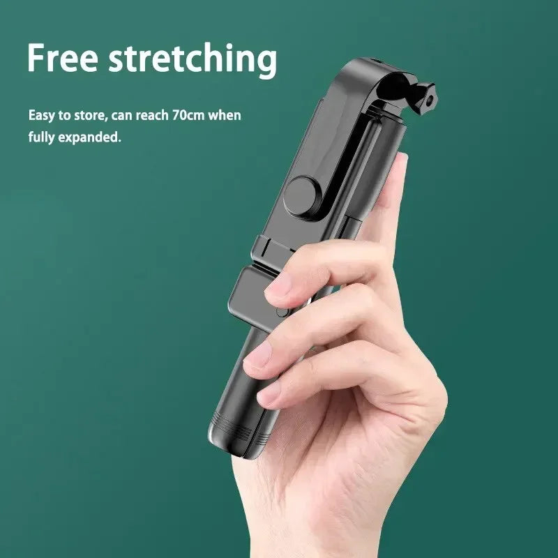 Selfie Stick Telescopic Travel Handheld Tripod Portable Phone Stand [700mm] Bluetooth Remote Extendable Phone Tripod