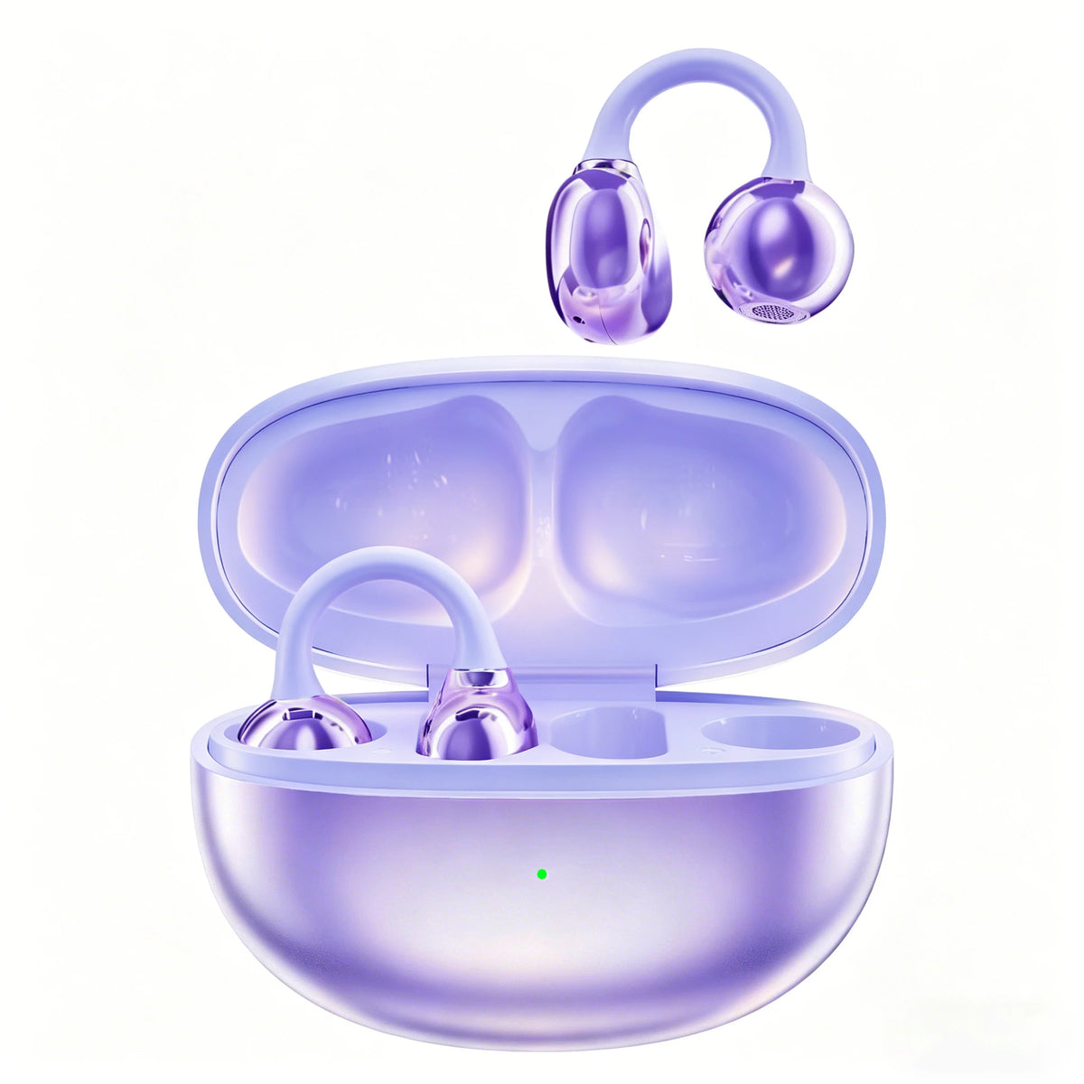 Bluetooth 5.3 Open Air Conduction Clip On Ear Headphones, True Wireless, Lightweight All Day Wear Sports Earphones, Pure Sound