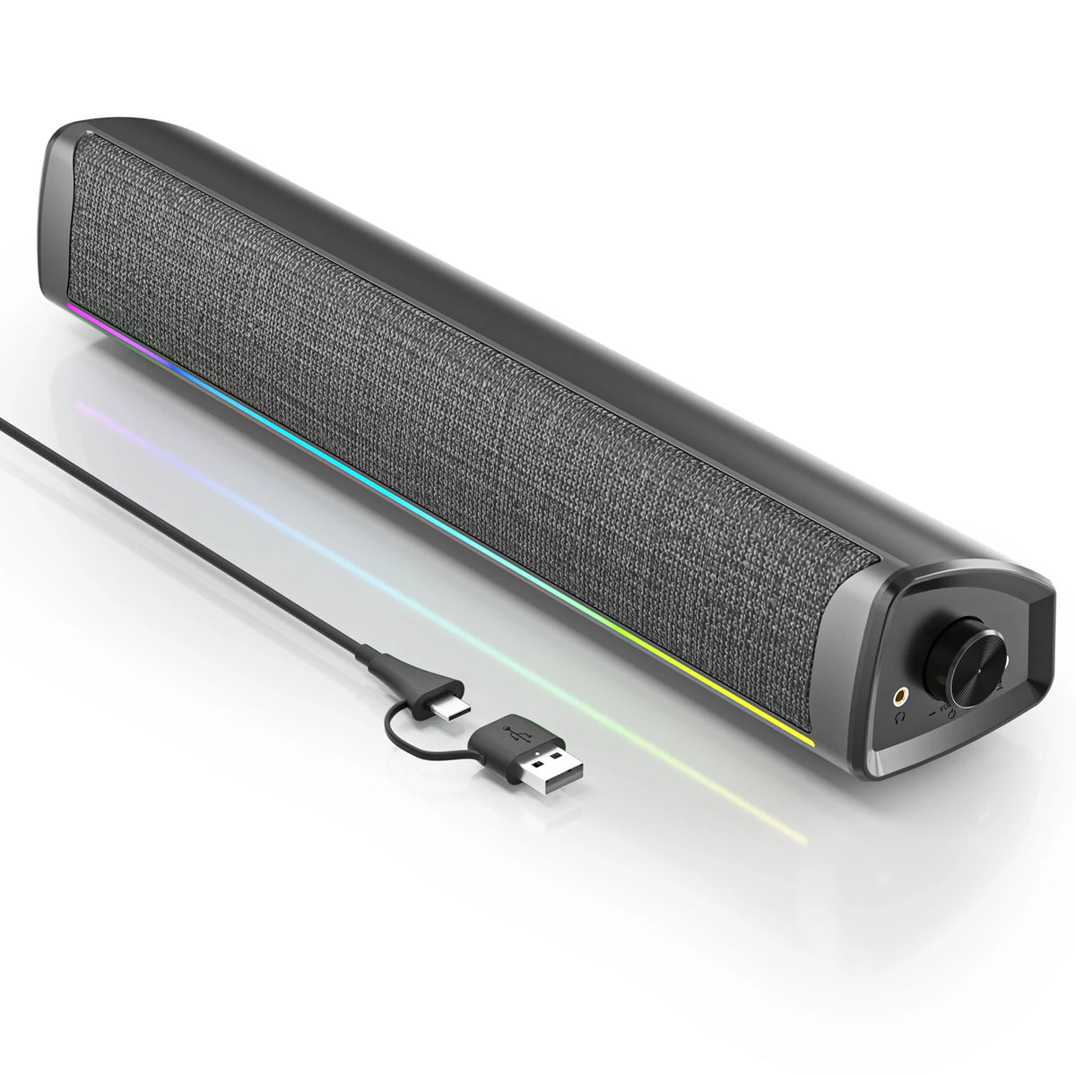 Wired Computer Soundbar Bluetooth PC Speakers For Desktop Stereo Gaming Music Subwoofer RGB Monitor Speaker Mic Earphone Hole