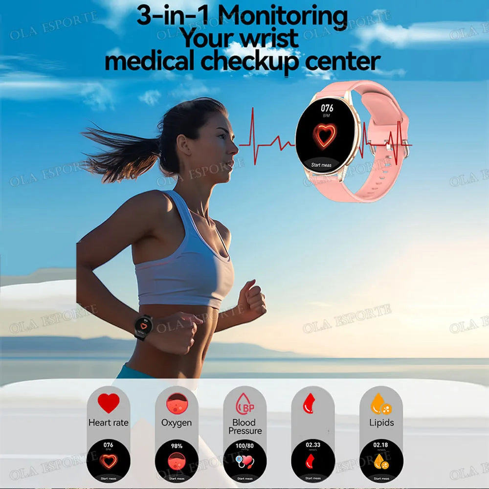 Smart Watch, Wireless Call/Dial, Multi-Sport Mode, Multiple APP Reminders, Suitable for Men and Women, Compatible Phone/Android