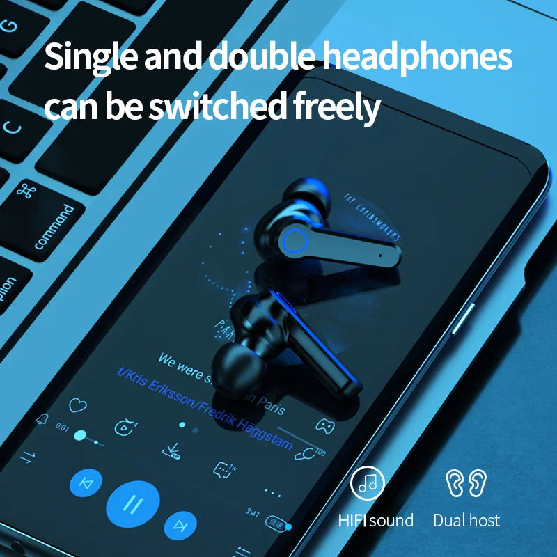 M19 Bluetooth Headset Wireless Tws Gaming Support Noise-cancelling Touch In-ear Mini Emergency Power Bank Headset