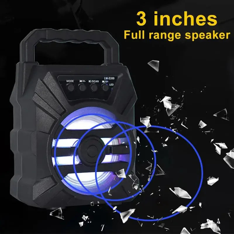 Portable Bluetooth Speaker - 500mAh High Power Sound, TF Card Karaoke & Enhanced Bass for Outdoor Dancing, Handheld Mini Subwoof