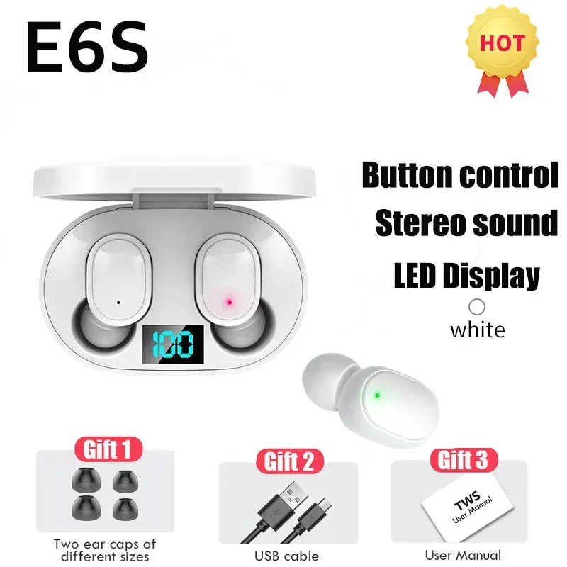 2026 Hot E6S Wireless Bluetooth Headphones  Bluetooth Headphones  Wireless In-Ear Noise-Canceling Headphones with Microphone