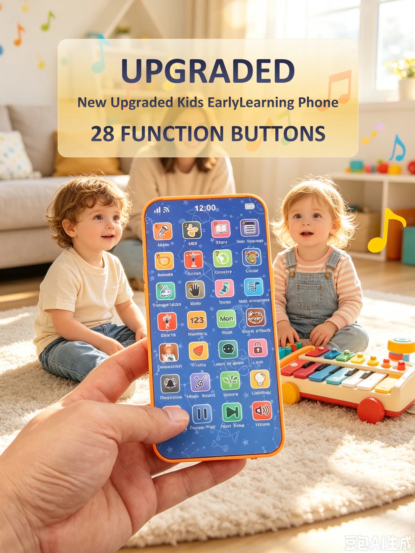 Children's Smart Realistic Toy Smartphone  Educational Early Learning Device for Babies, Holiday Gift for Boys and Girls