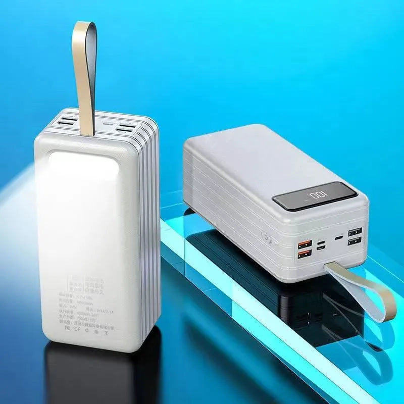 100000mAh Fast Charging Power Bank with Built-in Cable Large Capacity Digital Display Portable Charger