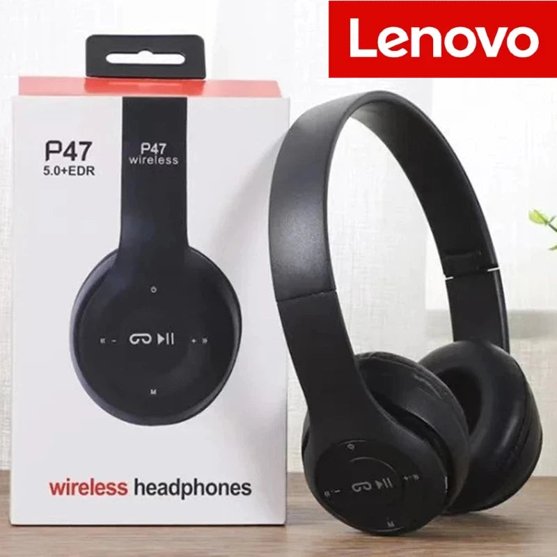 Lenovo Portable Foldable Headmounted Bluetooth 5.0 Multifunctional Wireless Headset For Bluetooth connection Wired Connection