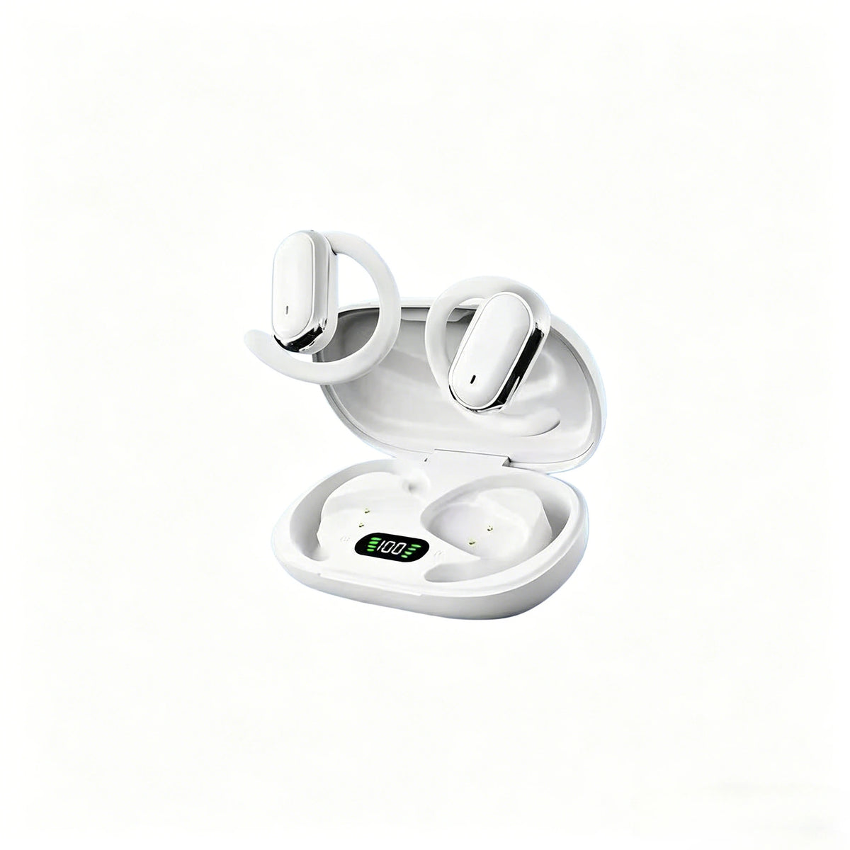 Bluetooth Open Ear Earhook Earbuds Wireless Headphones with Smart LED Display Comfort Fit Built-in Microphone for Clear Audio