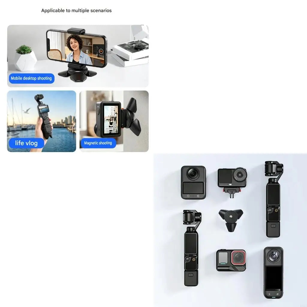 462E Phone Stand Tripod with Foldable Legs for Desk Video and Travel