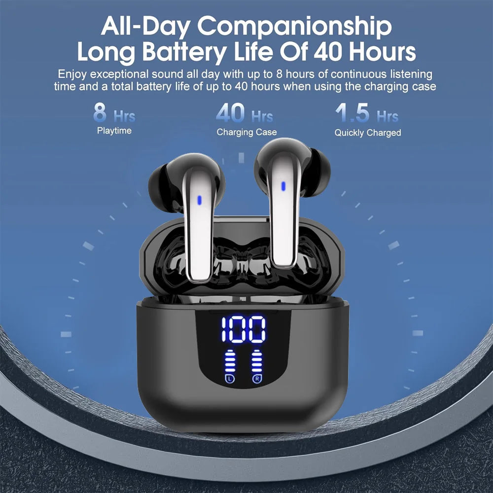Bluetooth 5.4 Earphones HIFI Audio Low Power Earbuds Wireless Sports Earphones Waterproof Active Noise Reduction Earphones