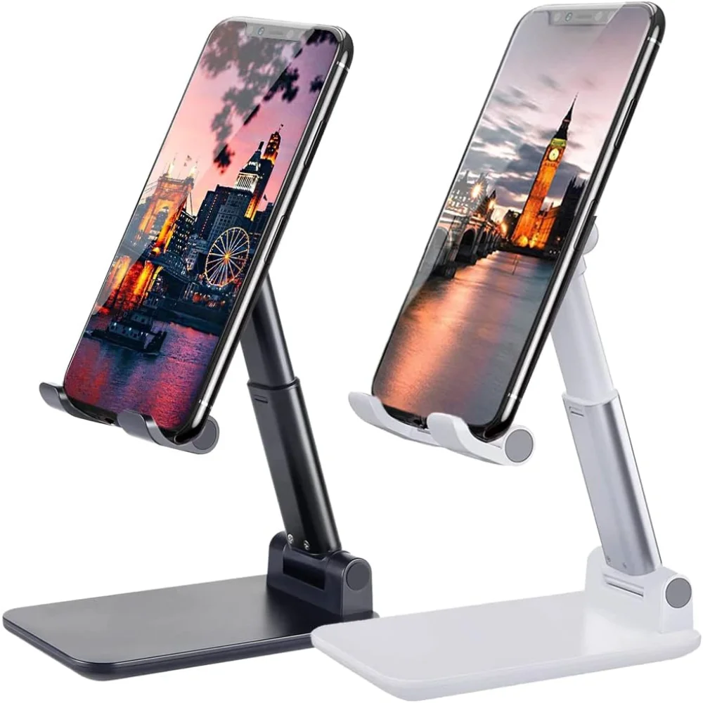 Cell Phone Stand, Adjustable Angle Height Phone Stand for Desk, Fully Foldable/Portable Phone Holder, Compatible for iPhone