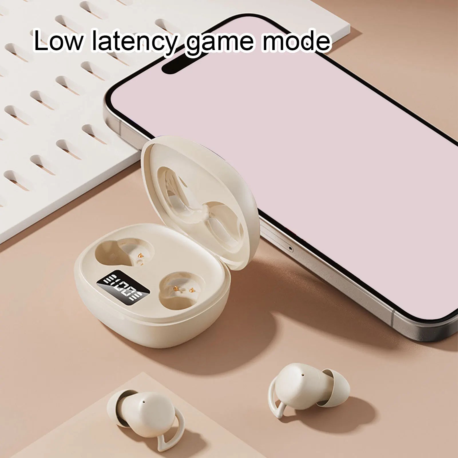 Bluetooth Earbuds Noise Reduction Wireless Earphones Long Battery Life Small Comfortable Lightweight for Running Sports Gaming