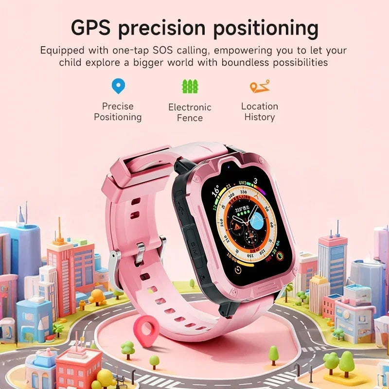 New Kids Smart Watch 4G GPS WIFI Video Call SOS APP Download Child Smartwatch Camera Voice Monitor Tracker Location Phone Watch