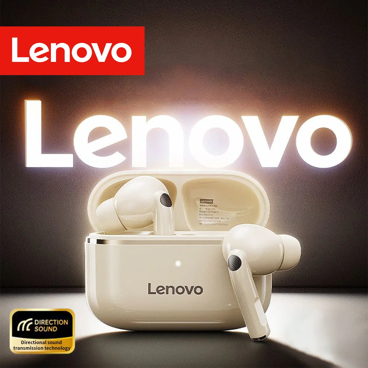 Lenovo Bluetooth 5.4 earbuds with ANC, long-lasting battery, USB-C port, compatible with Android & iPhone, ideal for sports/gym,
