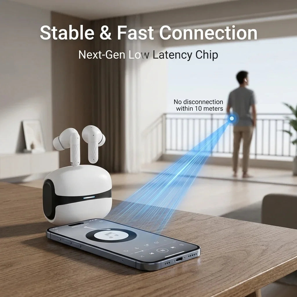 Wireless Bluetooth Earphones 5.3 TWS Headphones Noise Cancelling In-ear Compact Headset Touch Control Sport Music Earbuds