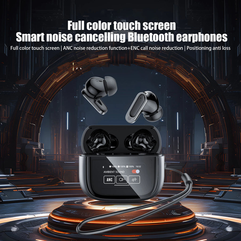 BOSECXTING V11 TWS Smart Digital Bluetooth Earphones In Ear ANC Noise Reduction Long Range Wireless Earbud With Mic Touch Screen