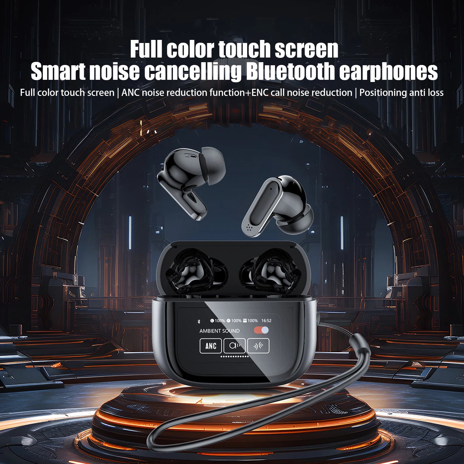 BOSECXTING V11 TWS Smart Digital Bluetooth Earphones In Ear ANC Noise Reduction Long Range Wireless Earbud With Mic Touch Screen