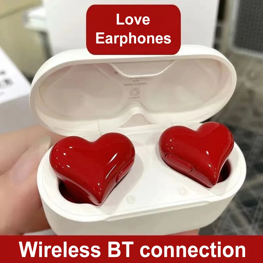 Wireless Earphones Hi-Fi Stereo Headphones Heartbuds Bluetooth-compatible In Ear Noice Cancelling for Student Girl Women