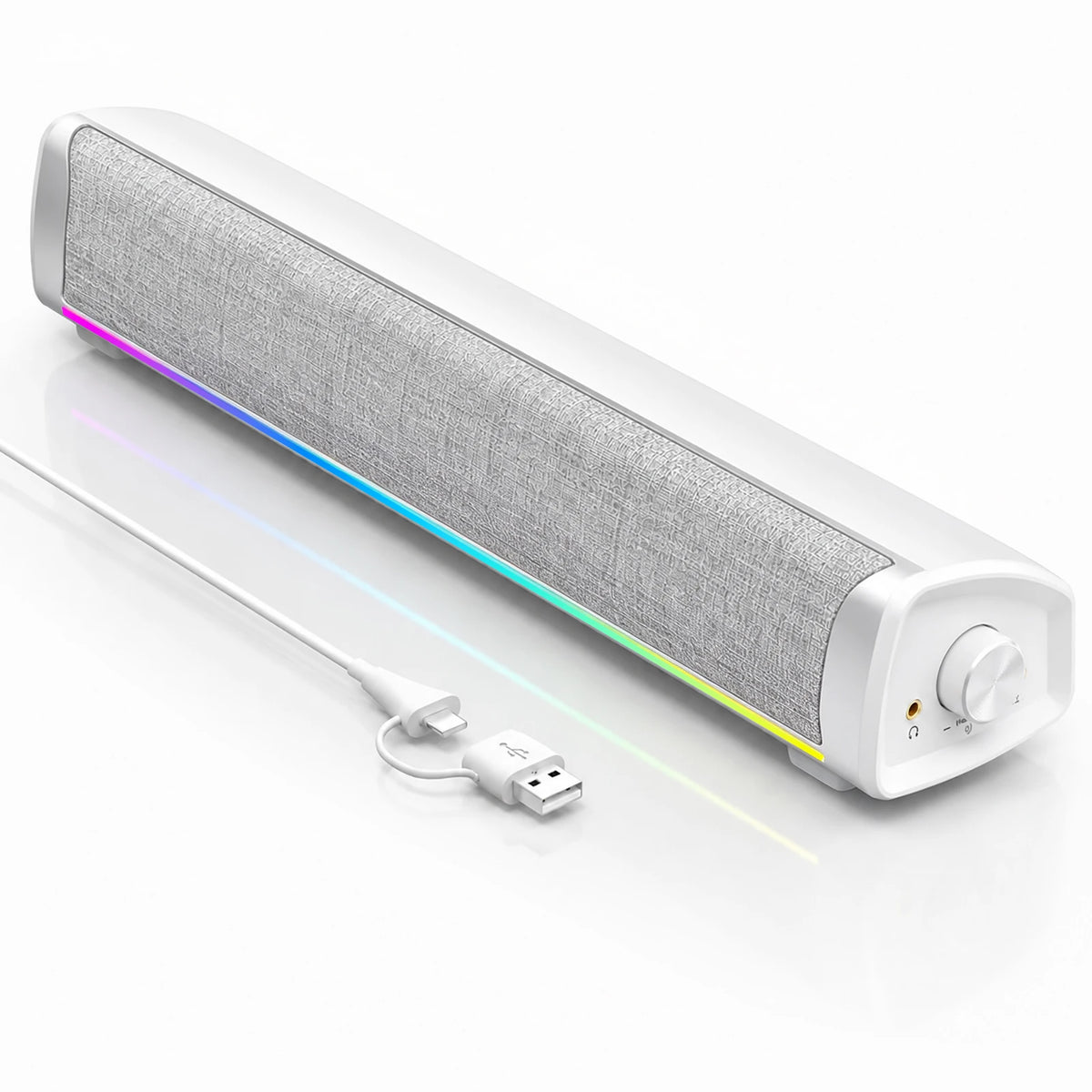 Wired Computer Soundbar Bluetooth PC Speakers For Desktop Stereo Gaming Music Subwoofer RGB Monitor Speaker Mic Earphone Hole