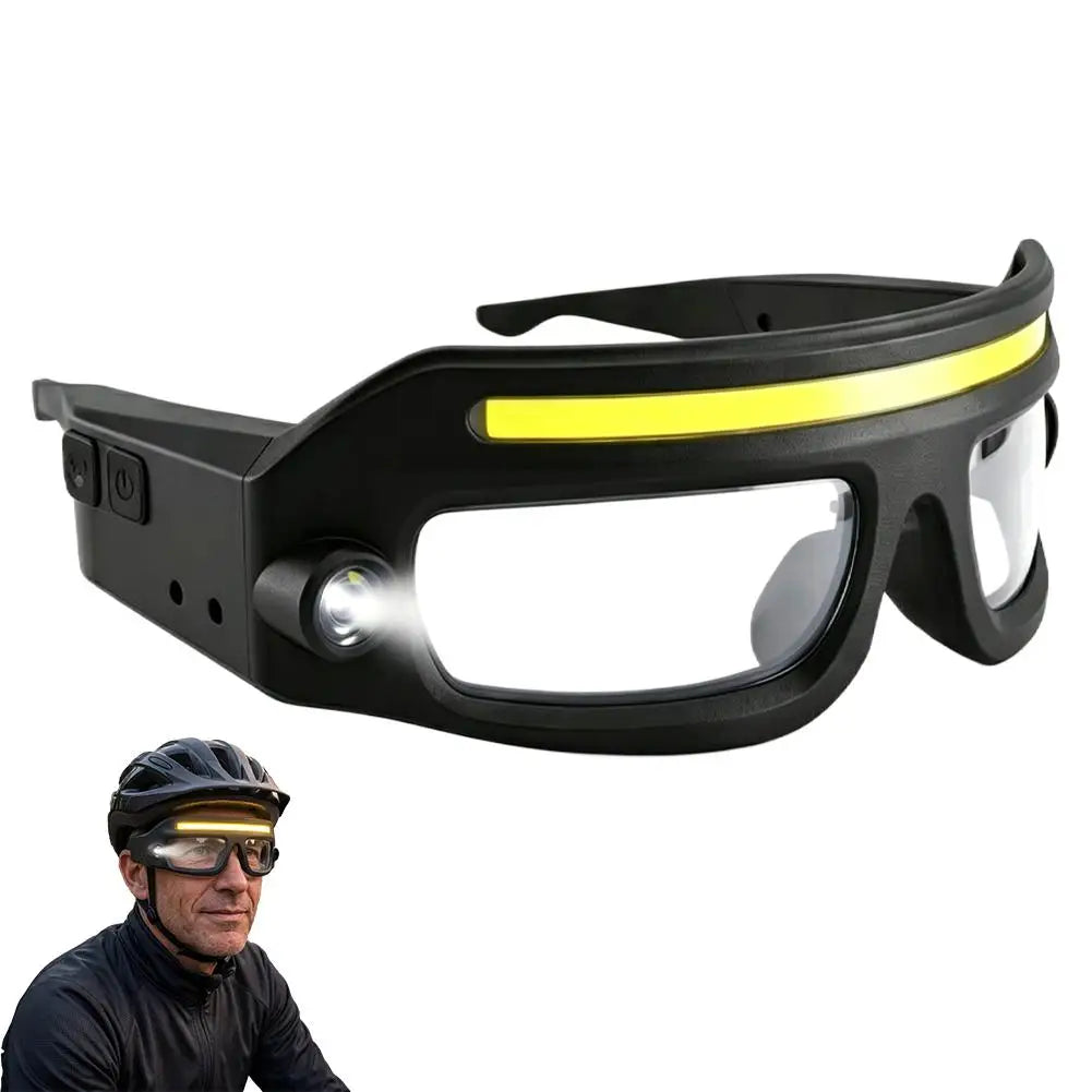 Wearable Glass Headlamp Smart Hand Wave Sensor Rechargeable Multi Mode Light Ultra Light For Workshop Maintenance Camping