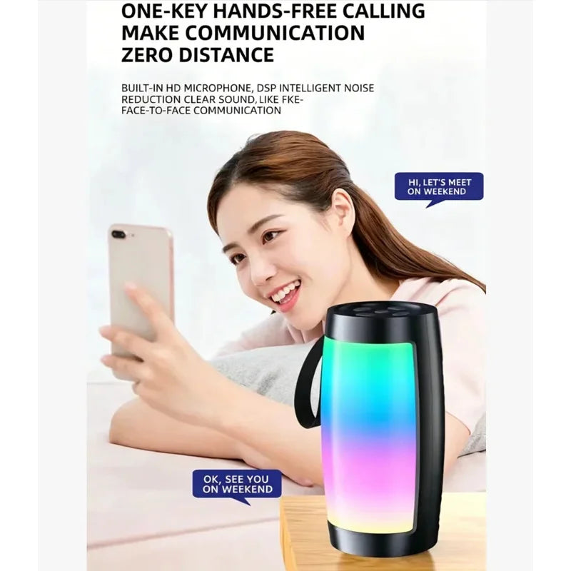 Wireless Bluetooth Portable Speaker Heavy Bass Subwoofer LED Light Stereo Sound Box Car MP3 Audio Player Sound System