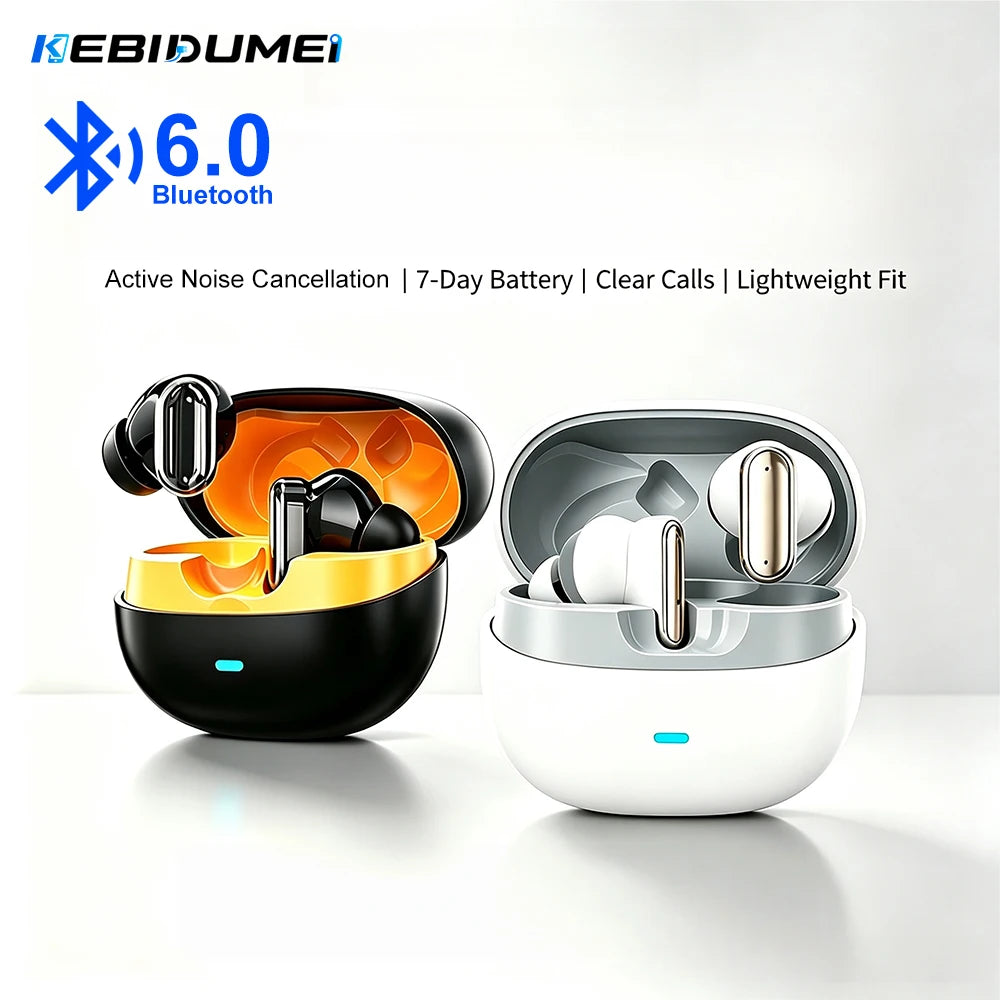 KEBIDUMEI Bluetooth 6.0 In-Ear Earbuds True Wireless Earphones HiFi Stereo Sound Headphones Sports Noise Reduction Headsets