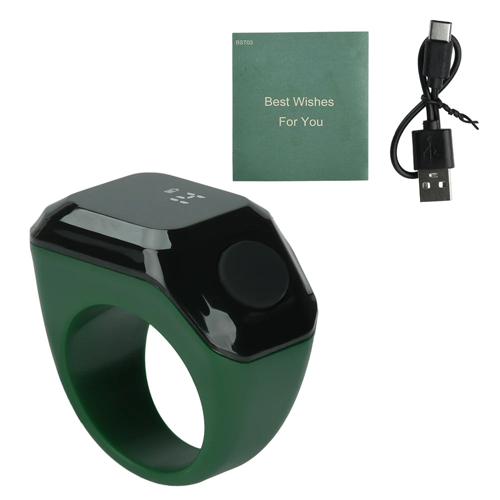 Smart App Ring Counter OLED Digital Display Bluetooth Counter Time Reminder Wearable Prayer Bead Counter