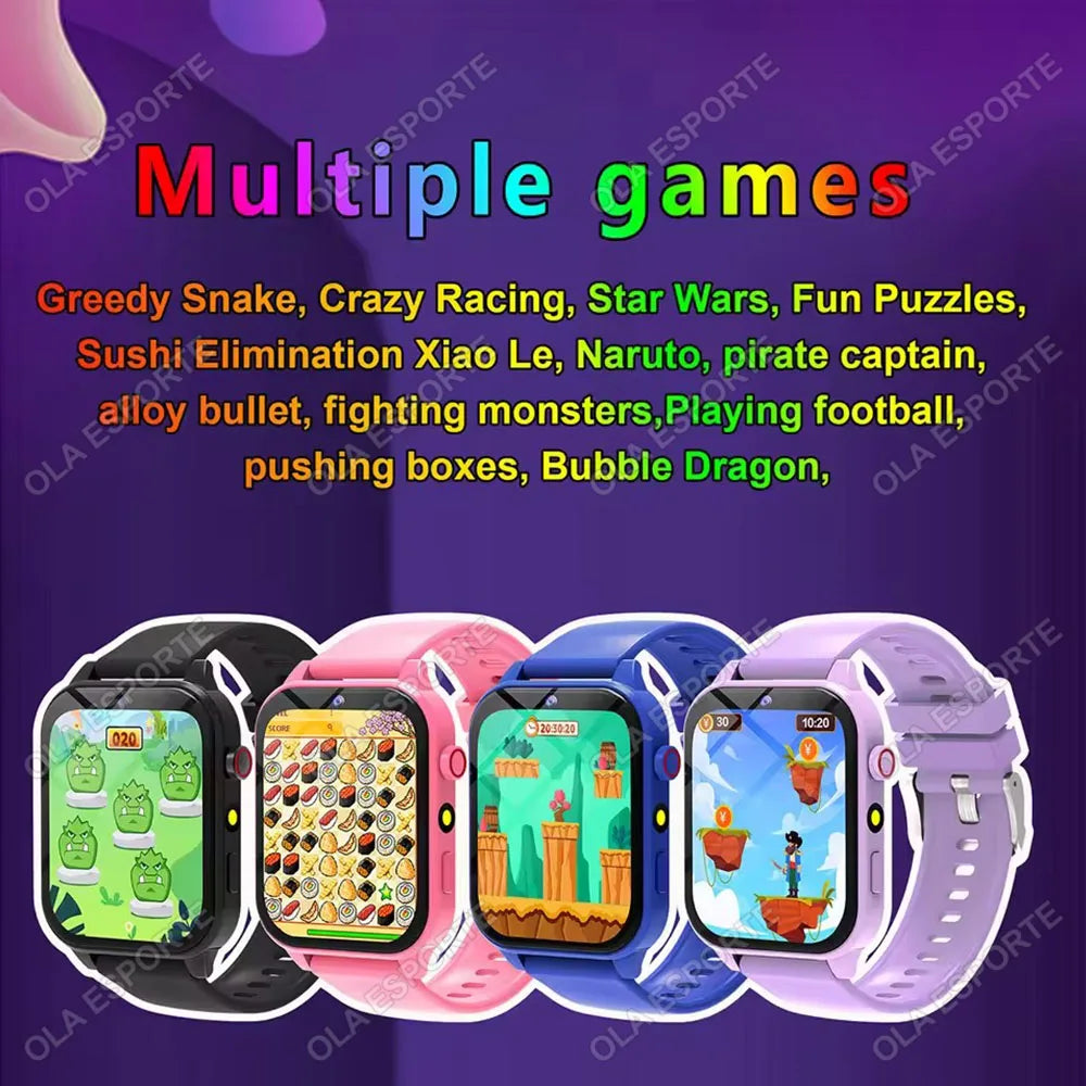 2025 New Smart Watch For Children HD Touch Screen Camera 18 Games Sleep Monitoring Alarm Clock Calculator Birthday Gift Boy Girl