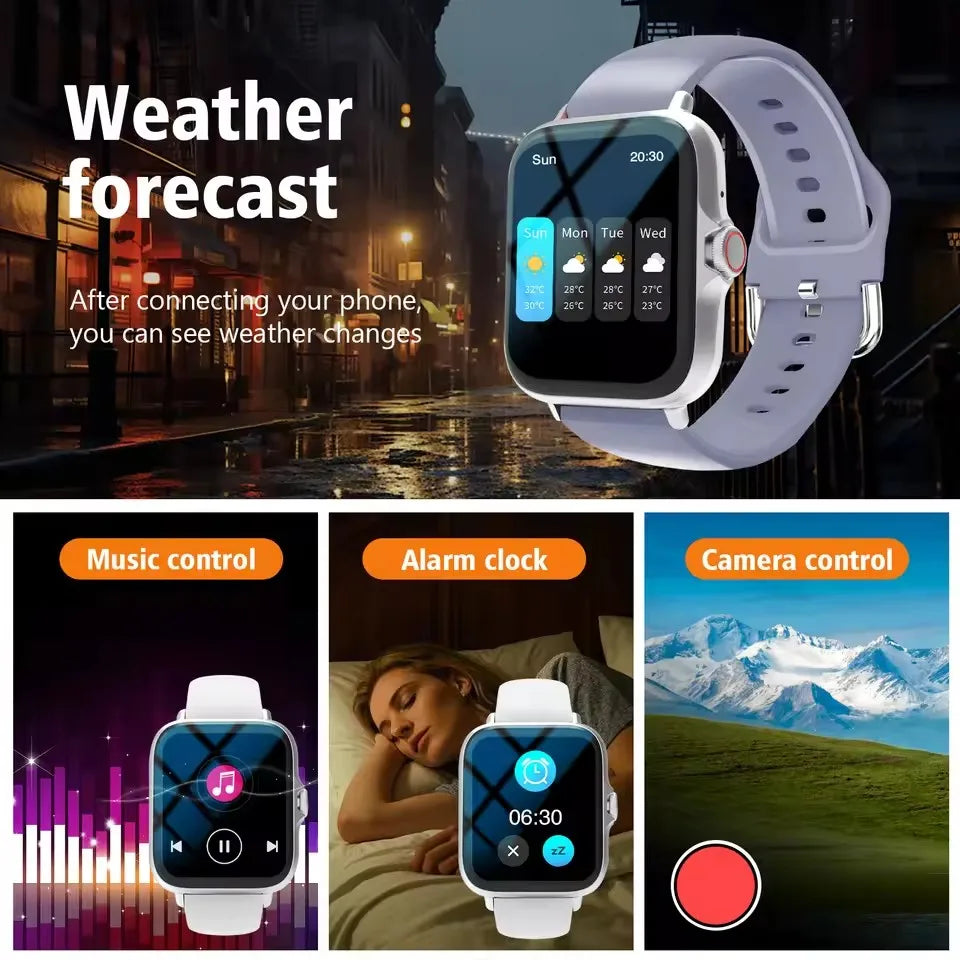 2026 New Smart Watch Men Women HD Touch Screen Heart Rate Oxygen Sleep Tracker IP68 Water-resistant Long Battery Android IOS