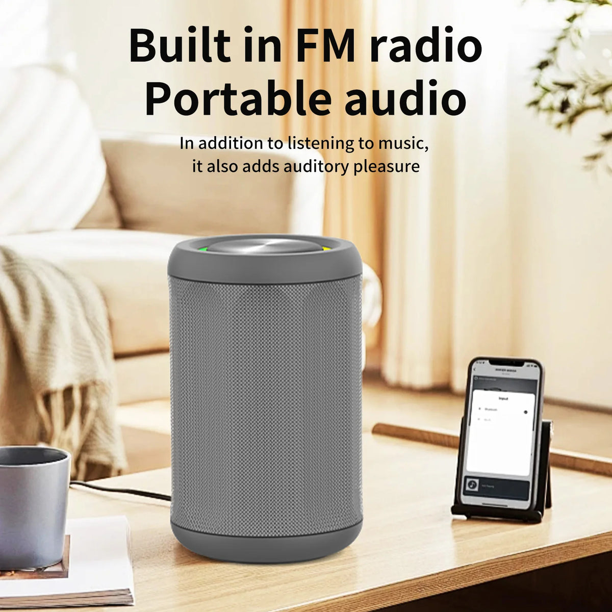 Portable Bluetooth Speaker Bluetooth 5.4 Wireless Mini KTV Speaker RGB Light IP55 Waterproof HiFi Sound Support FM 12H Play Time