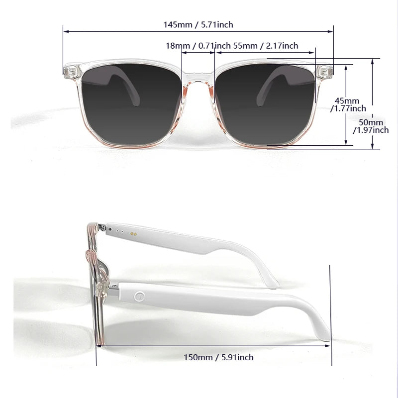 Smart Audio Glasses with Bluetooth Audio Calling, Open Music Playback, Built-in Speaker, Smart Wearable Technology Accessory