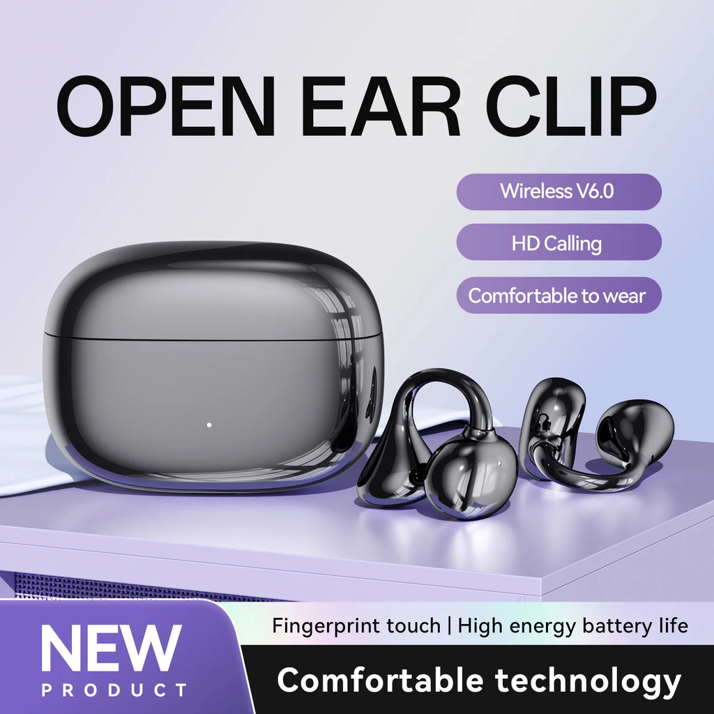 Ear Clip Headphones Bluetooth Earphones Smart Earbuds Touch Portable Earphones Earbuds Noise Wireless Language Headphones