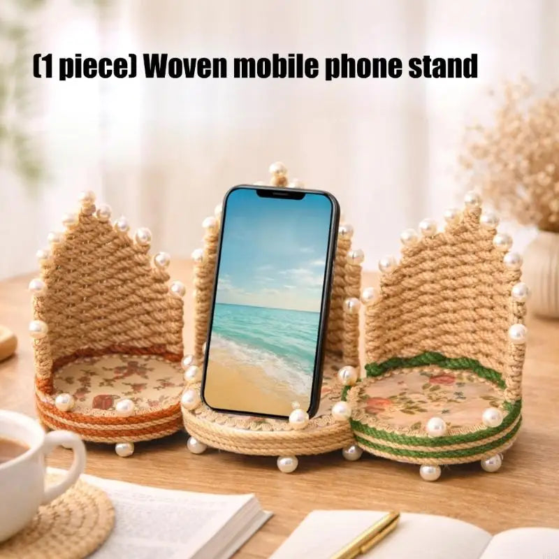 Handcrafted Fiber Phone Stand With Adjustable Positions For Stable Viewing In Car Office Or Travel H8WD