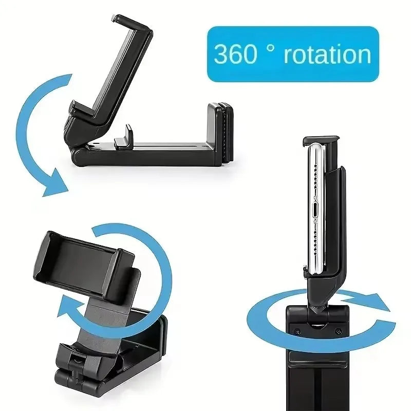 Airplane Phone Holder Stand Cell Mobile Portable Travel Mount Desk Flight Foldable Rotatable Selfie Holding Train Seat Support