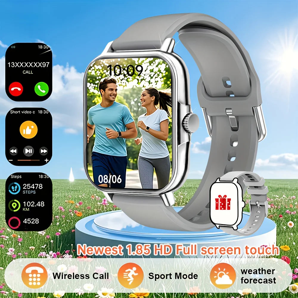 2026 New Fashion Smart Watch 1.85 Inch Display Bluetooth Calling Music Playback Fitness Timer Sports Smartwatch For Men