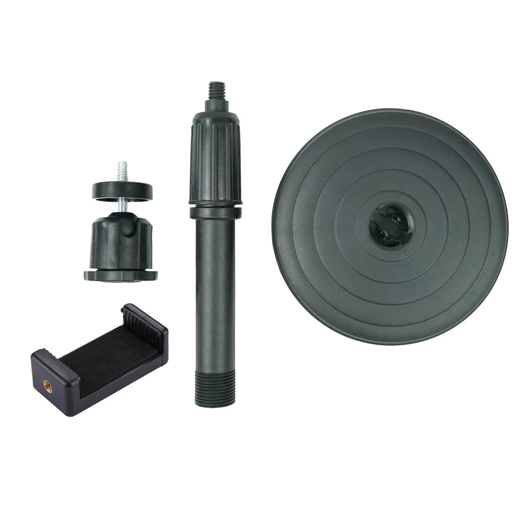 Desktop Round Base Extendable Monopod with Clip Mount Holder Ball Head for Mobile Phones Microphones Live Blogger Stands Tripod