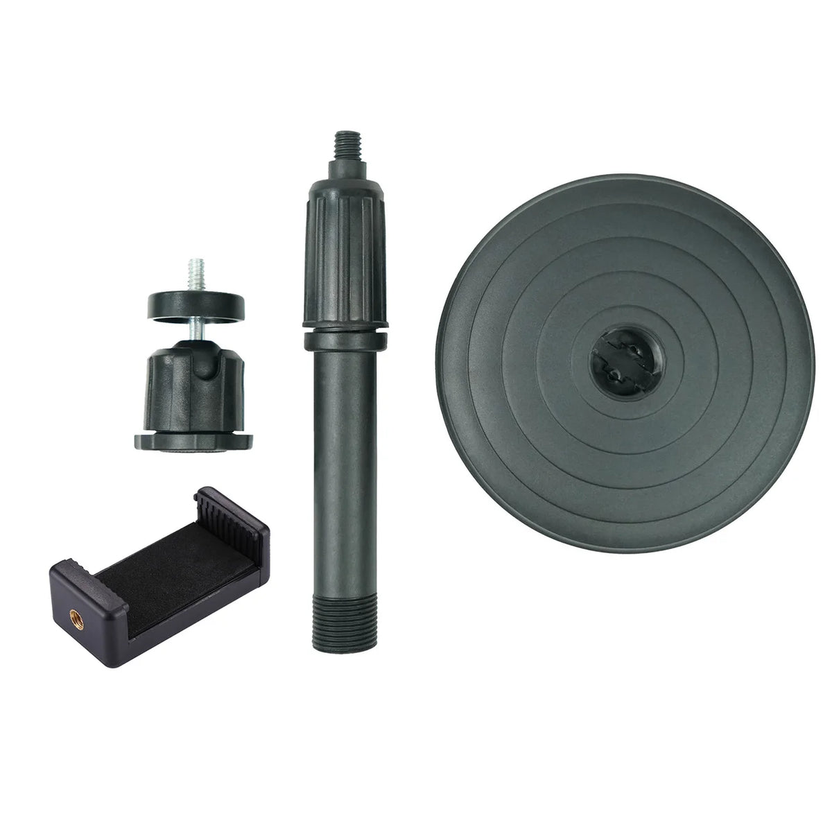 Desktop Round Base Extendable Monopod with Clip Mount Holder Ball Head for Mobile Phones Microphones Live Blogger Stands Tripod