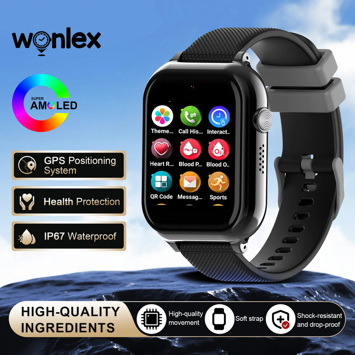 4G Kids Smart Watch with Rotating Camera GPS Real-Time Positioning IPX7 Waterproof KT38 App Children's Smartwatch