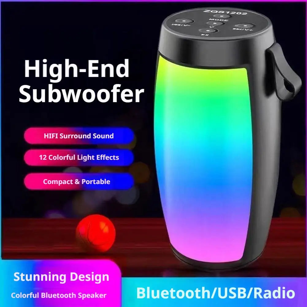 Small Portable Wireless Bluetooth Speaker Heavy Bass Subwoofer with High Volume, Ideal for Outdoor & Home