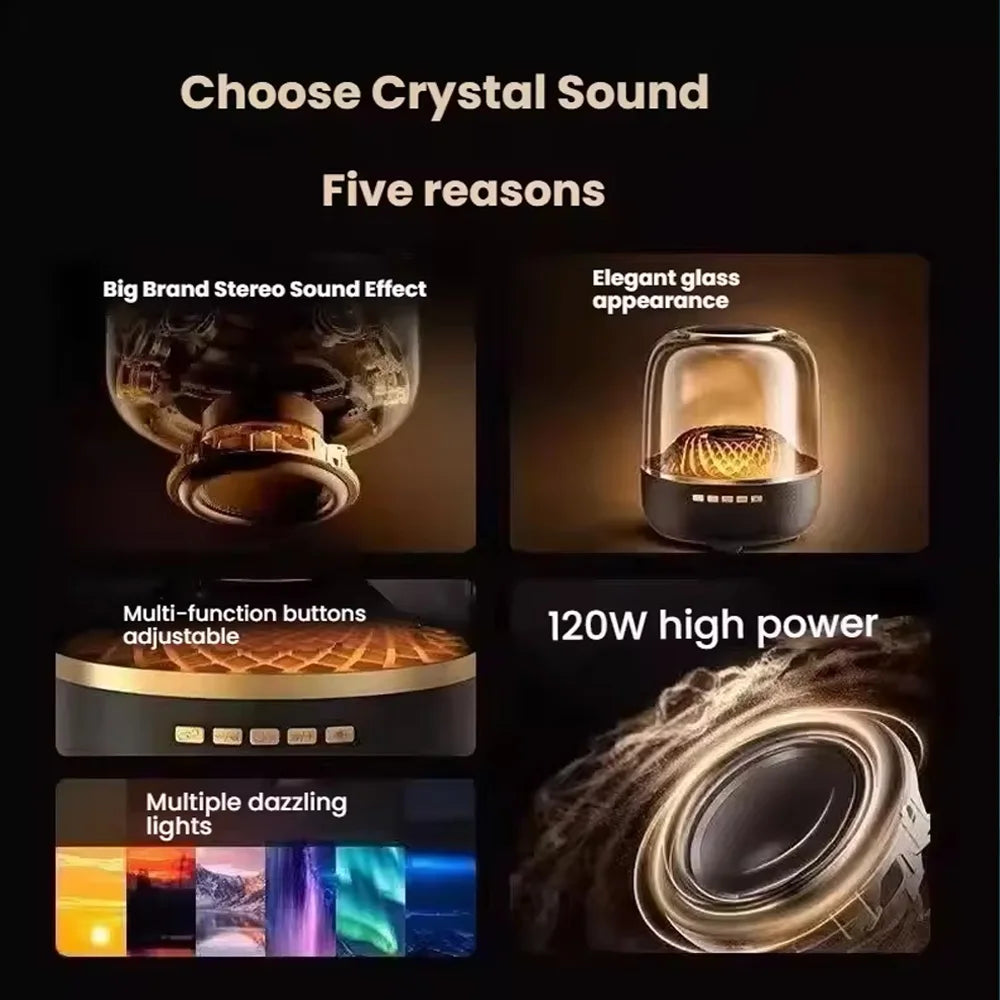 Transparent RGB Bluetooth Speaker, Surround Sound, Desktop Speaker, Portable Speaker, Home Decor