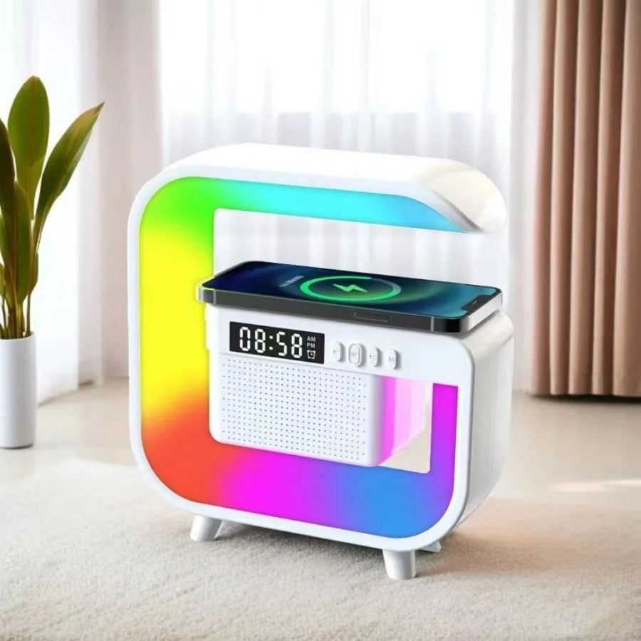 Multifunctional White Noise Bluetooth Speaker, Ambient Light Digital Alarm Clock, Bedside Tabletop Audio Gift