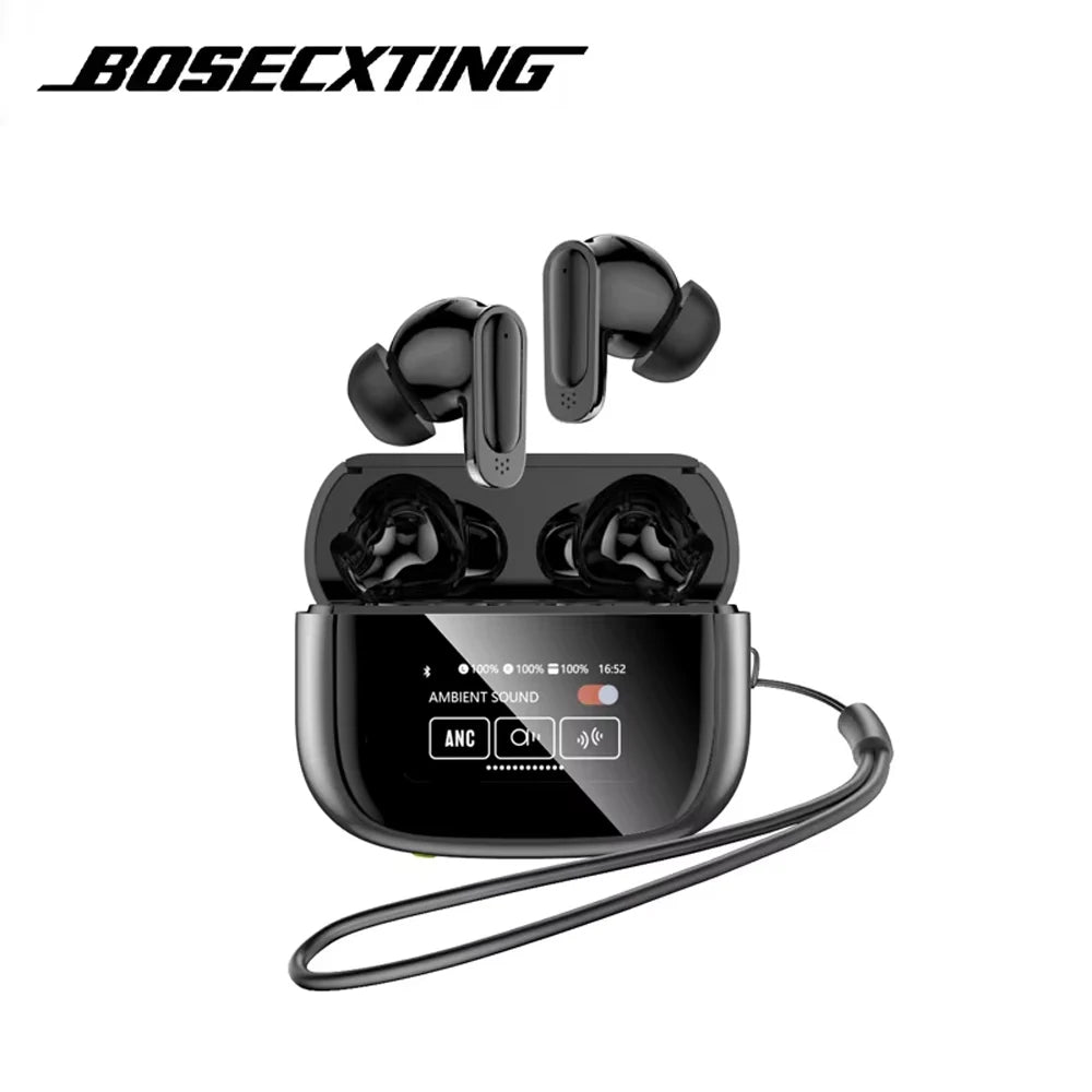 BOSECXTING V11 TWS Wireless Bluetooth Earphones Headphones In Ear Headset ANC Noise Reduction Enc Display Touch Control Earbuds