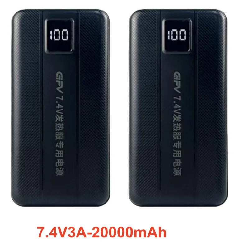 New Large Capacity 7.4V/3A/16000mAh/20000mAh Power Bank High Current Heating Battery for Electric Down Jacket Vest Heated Scarf