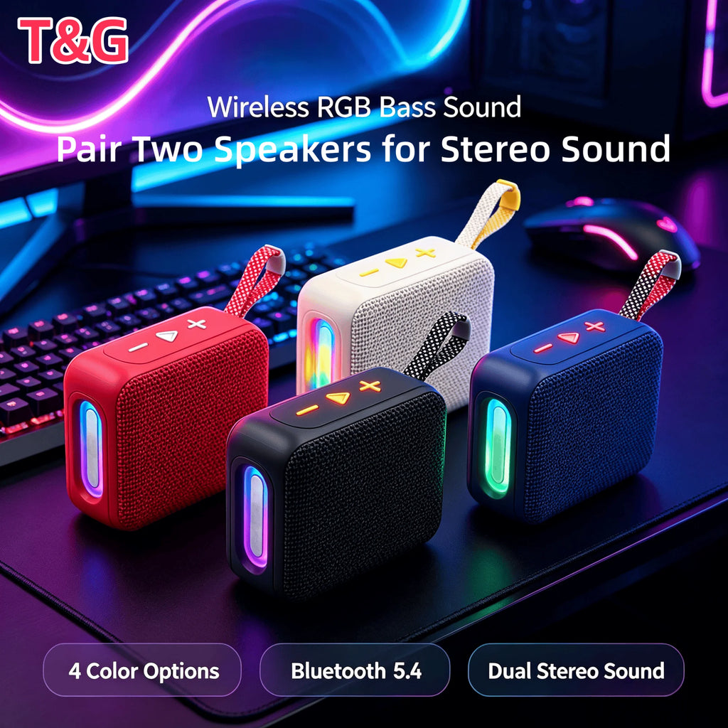 New T&G TG487 Bluetooth 5.4 Portable Speaker Supports Card Insertion TWS Interconnected Outdoor Mini Speaker Sports Bass Speaker