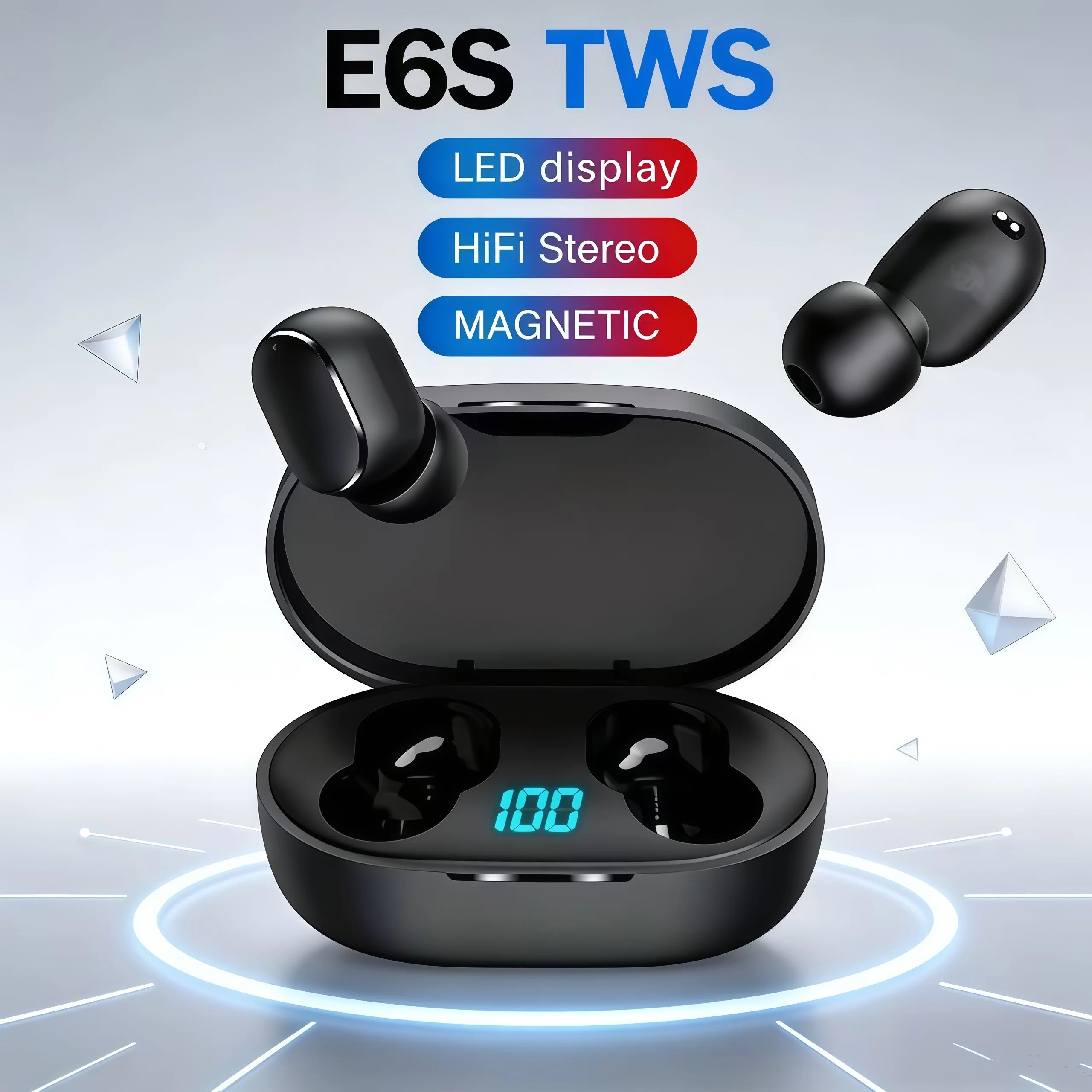 2026 Hot E6S Wireless Bluetooth Headphones  Bluetooth Headphones  Wireless In-Ear Noise-Canceling Headphones with Microphone