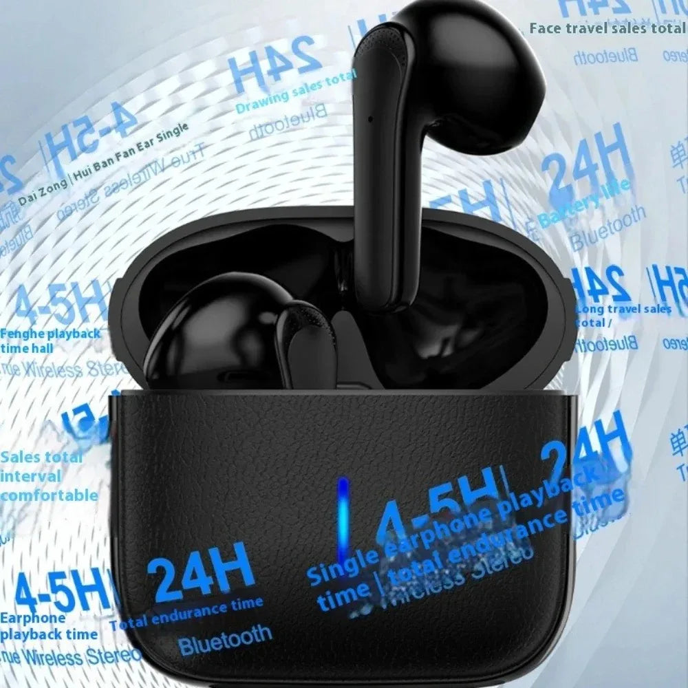Wireless Earbuds Bluetooth 5.3 Superior Stereo Sound Earphones with Touch Control Semi-In-Ear Design Built-in Microphone